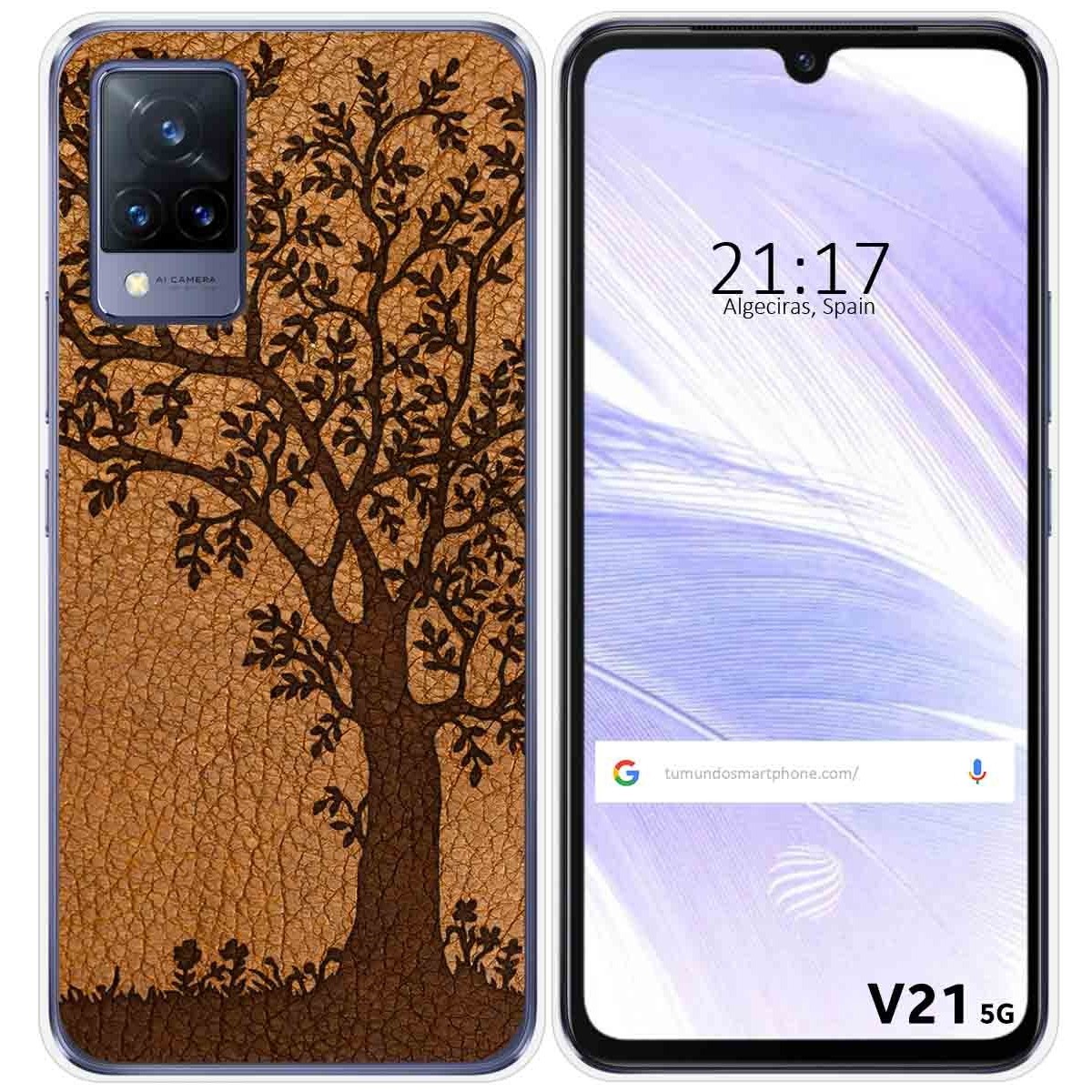 Funda Silicona para Vivo V21 5G diseño Cuero 03 Dibujos