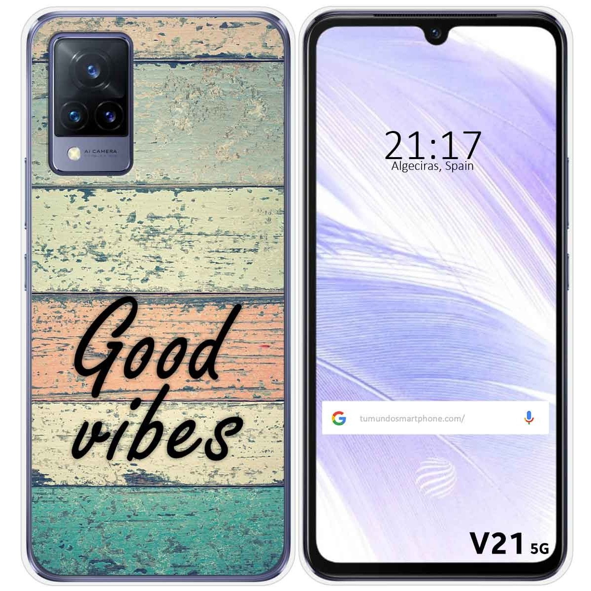 Funda Silicona para Vivo V21 5G diseño Madera 01 Dibujos