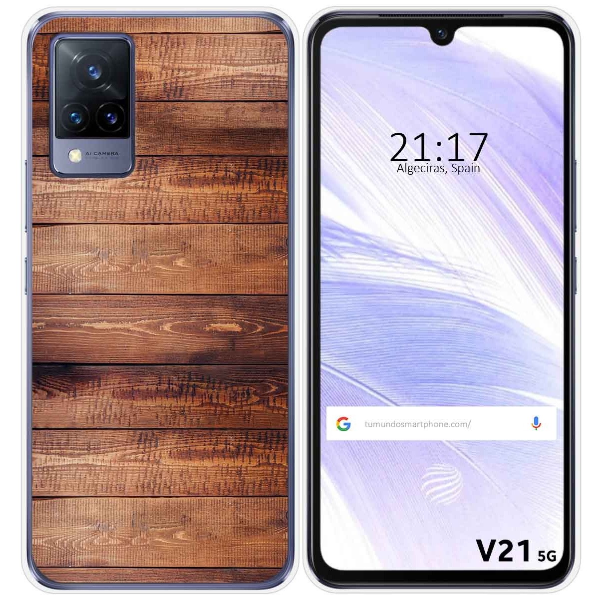 Funda Silicona para Vivo V21 5G diseño Madera 02 Dibujos