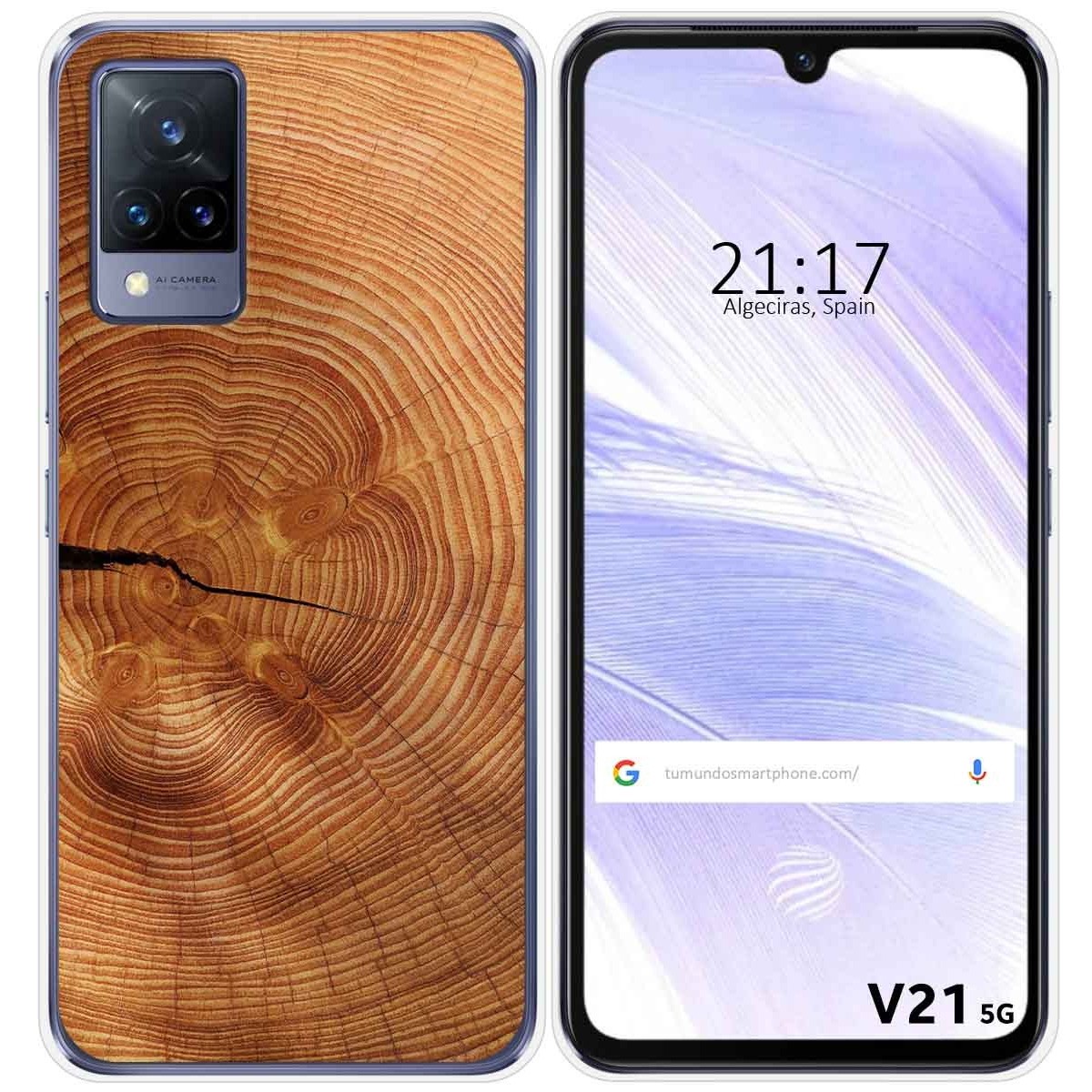 Funda Silicona para Vivo V21 5G diseño Madera 04 Dibujos