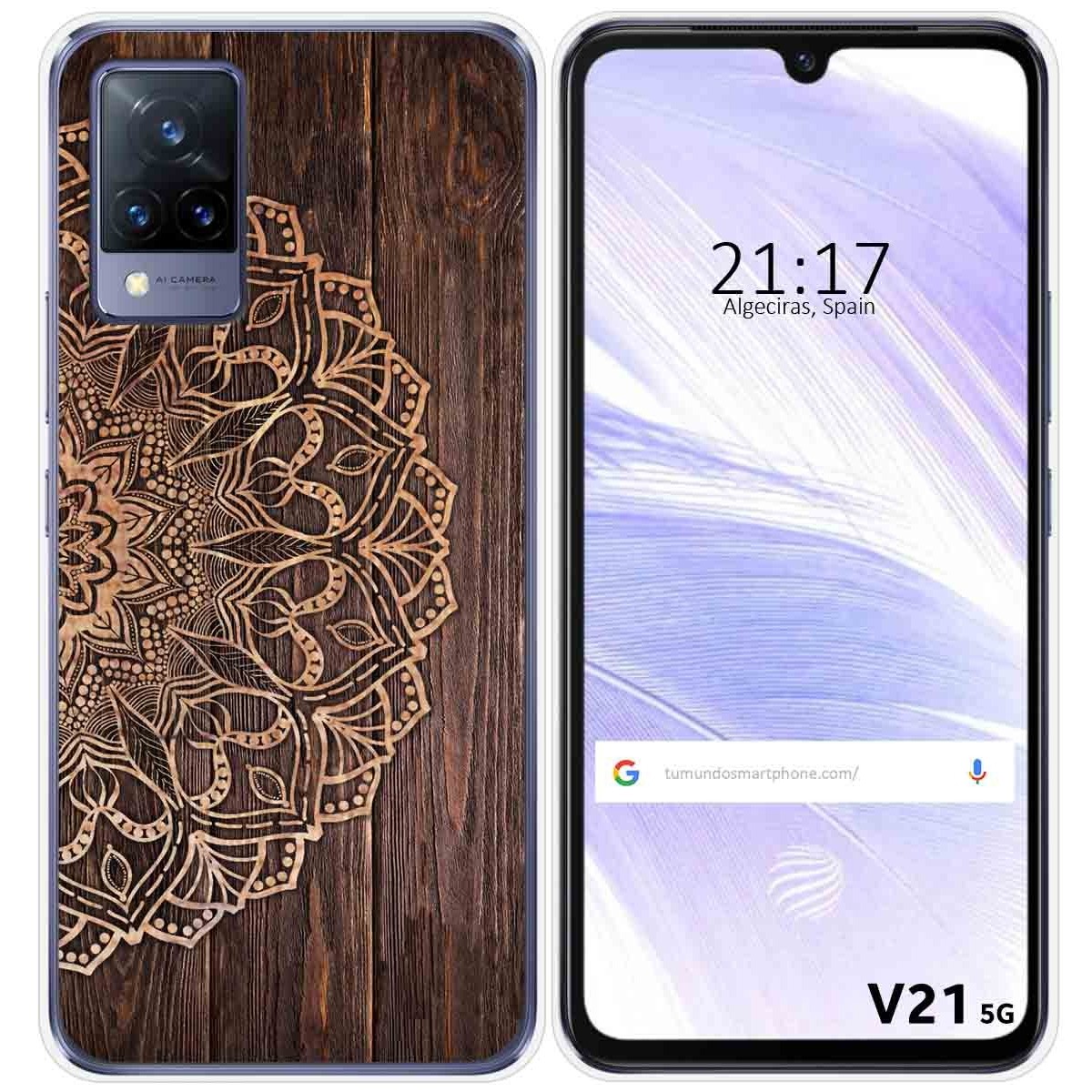 Funda Silicona para Vivo V21 5G diseño Madera 06 Dibujos