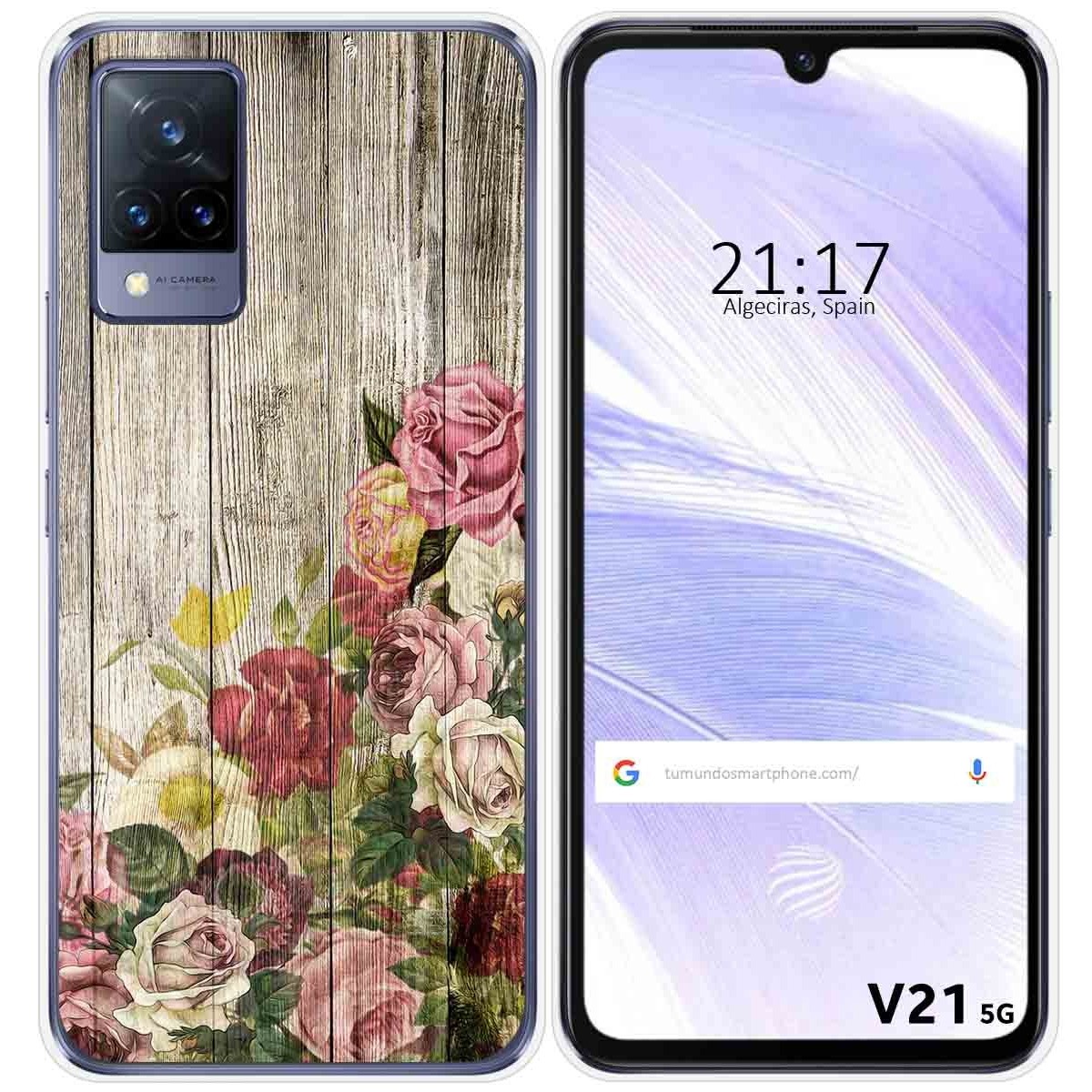 Funda Silicona para Vivo V21 5G diseño Madera 08 Dibujos