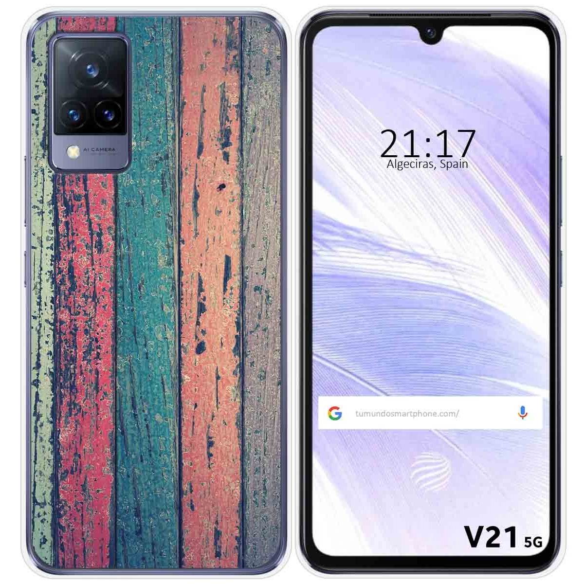 Funda Silicona para Vivo V21 5G diseño Madera 10 Dibujos