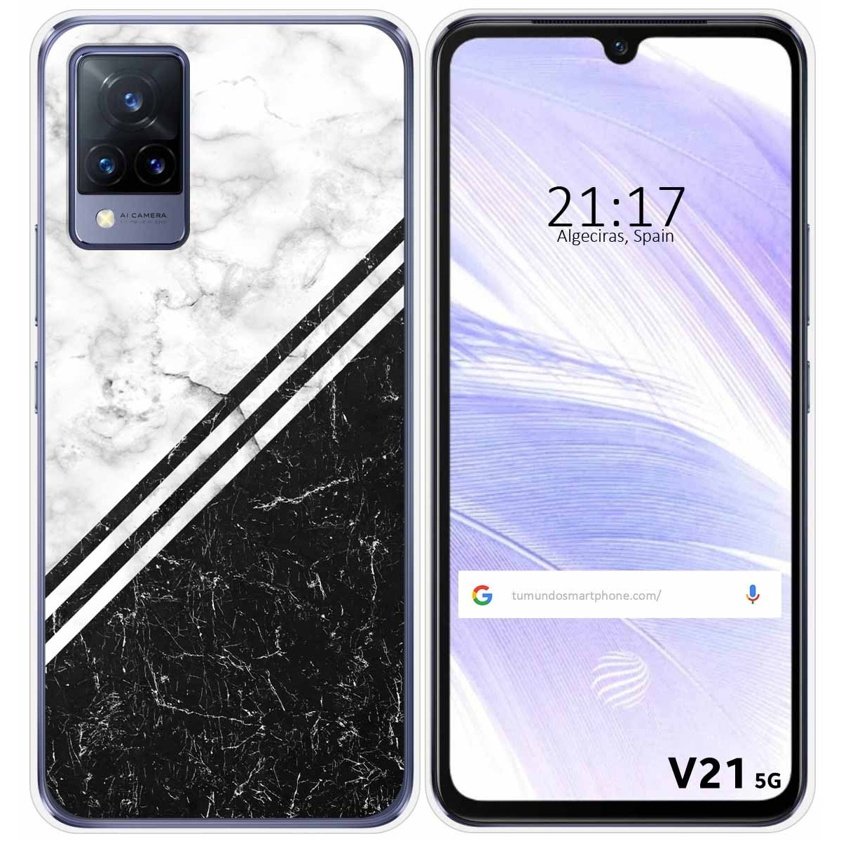 Funda Silicona para Vivo V21 5G diseño Mármol 01 Dibujos