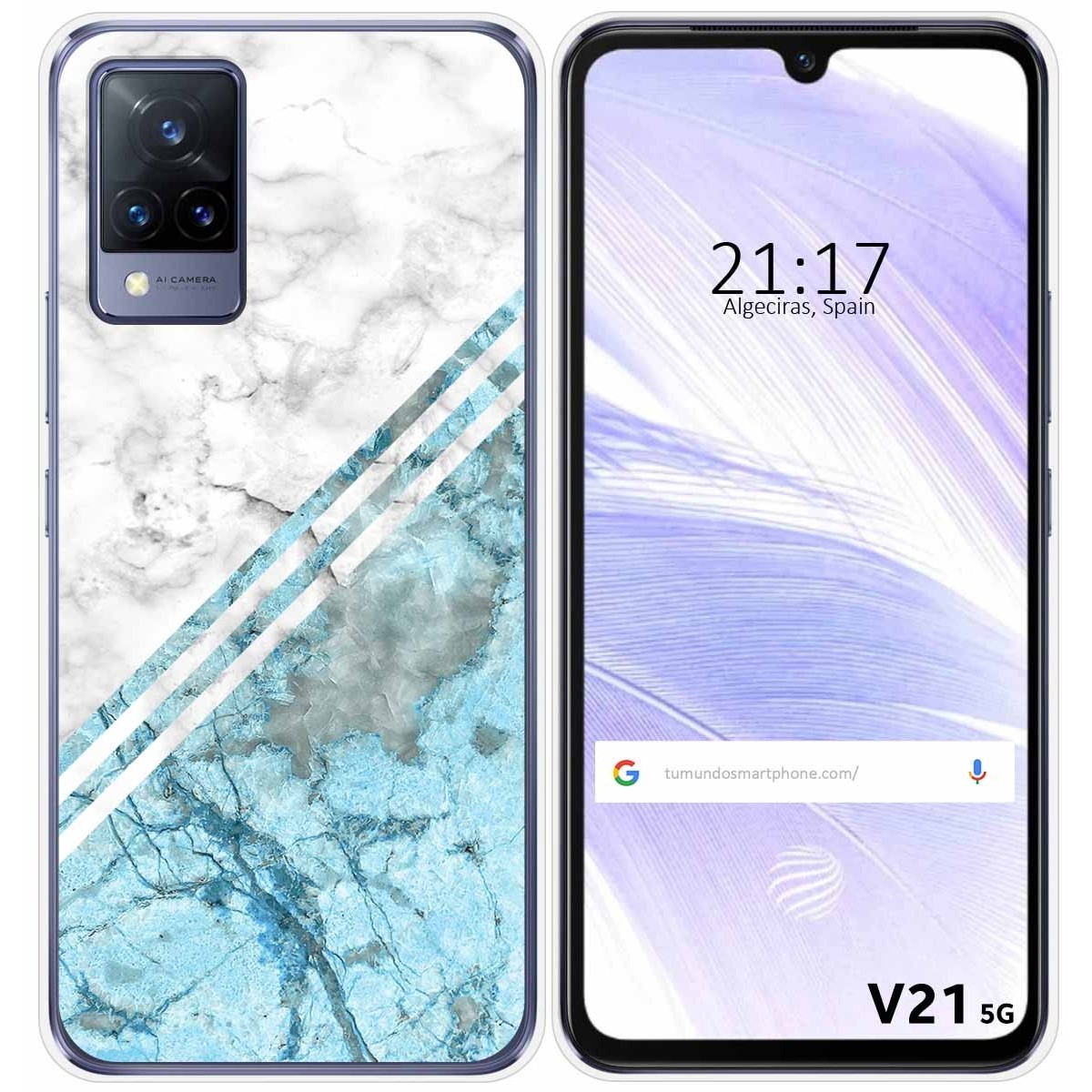 Funda Silicona para Vivo V21 5G diseño Mármol 02 Dibujos