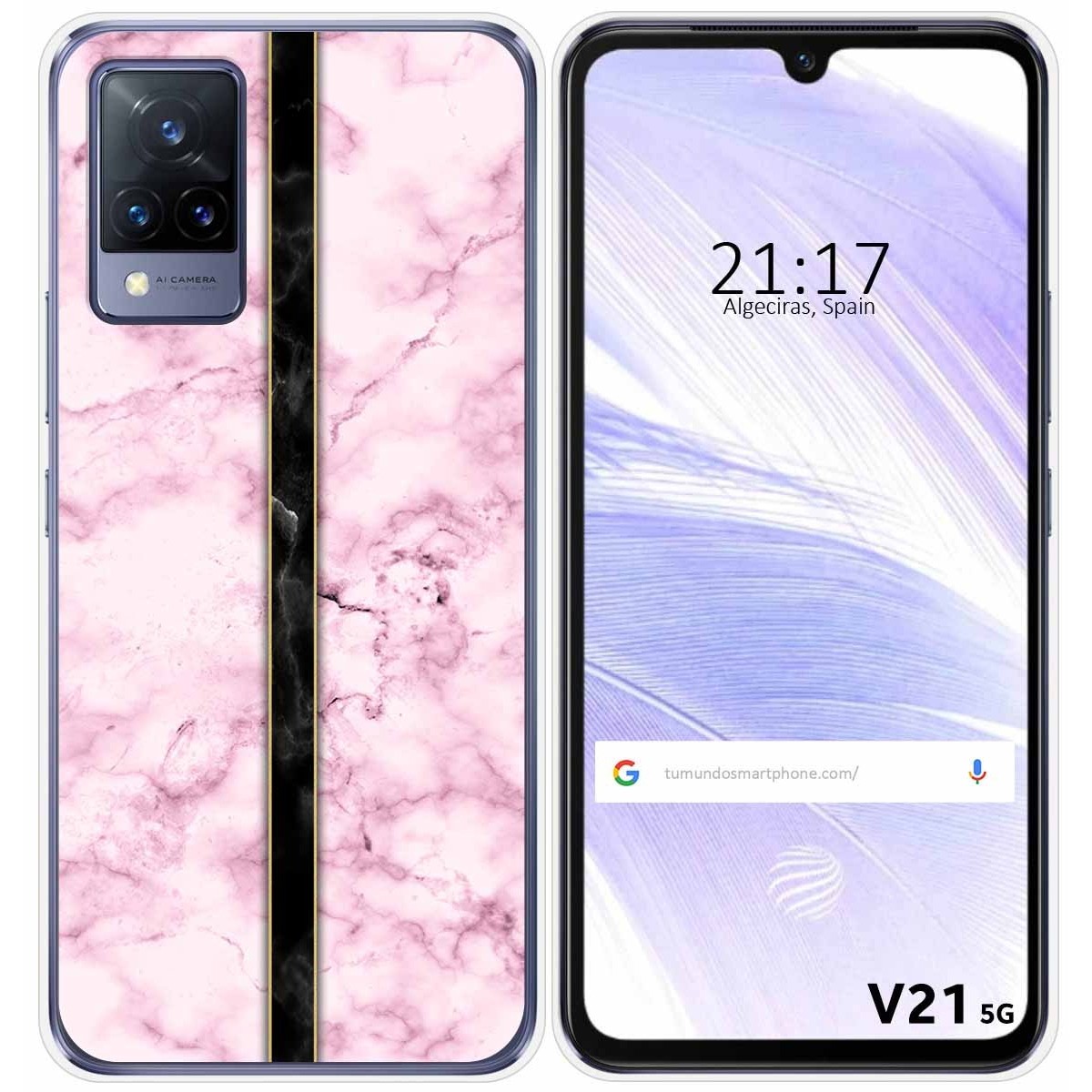 Funda Silicona para Vivo V21 5G diseño Mármol 04 Dibujos