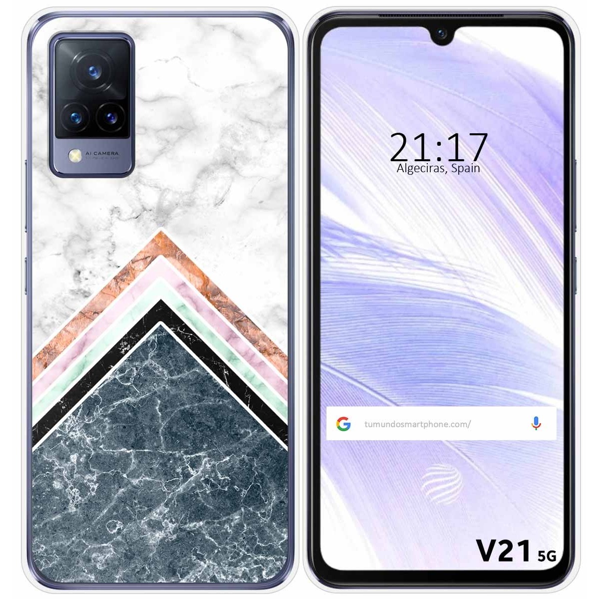 Funda Silicona para Vivo V21 5G diseño Mármol 05 Dibujos
