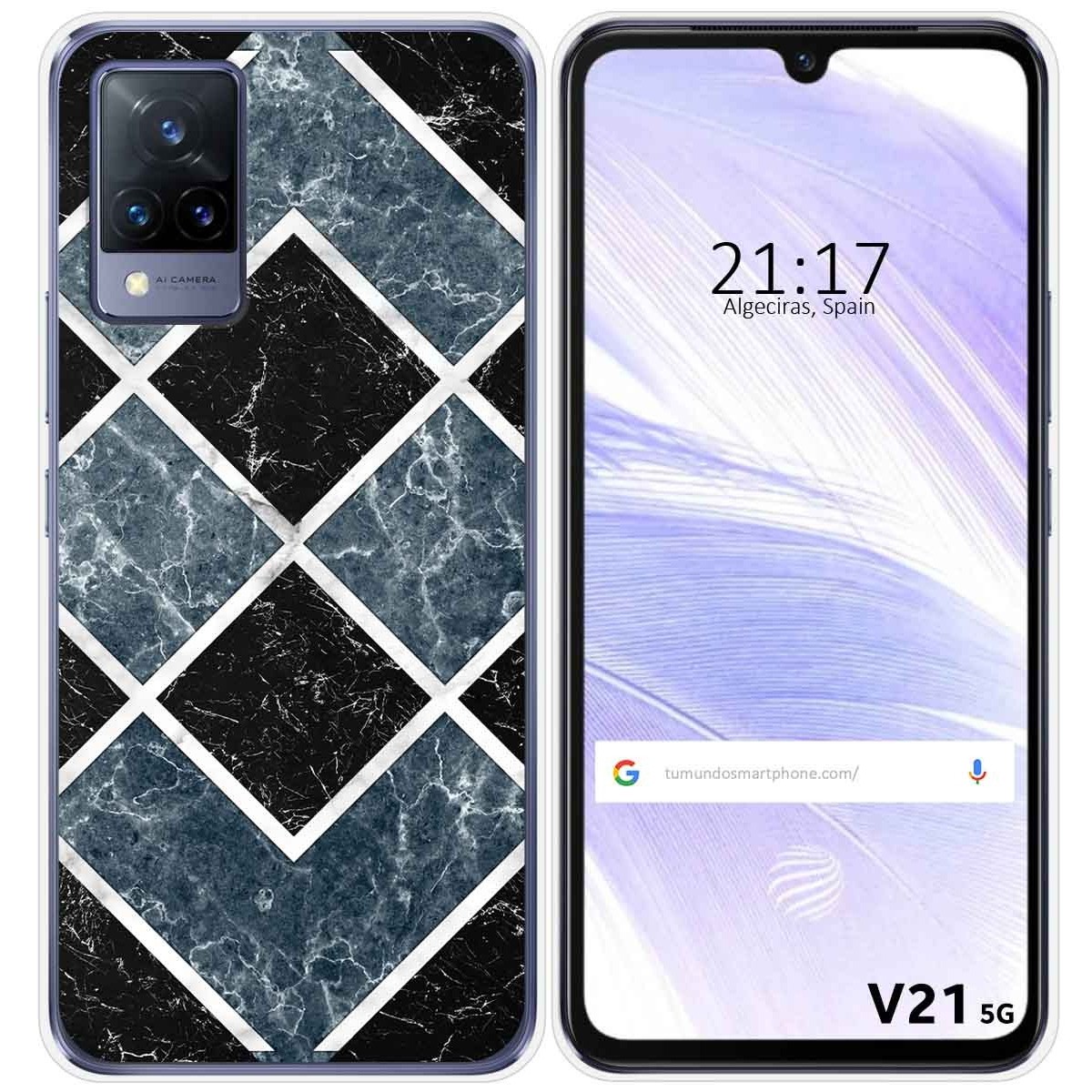 Funda Silicona para Vivo V21 5G diseño Mármol 06 Dibujos