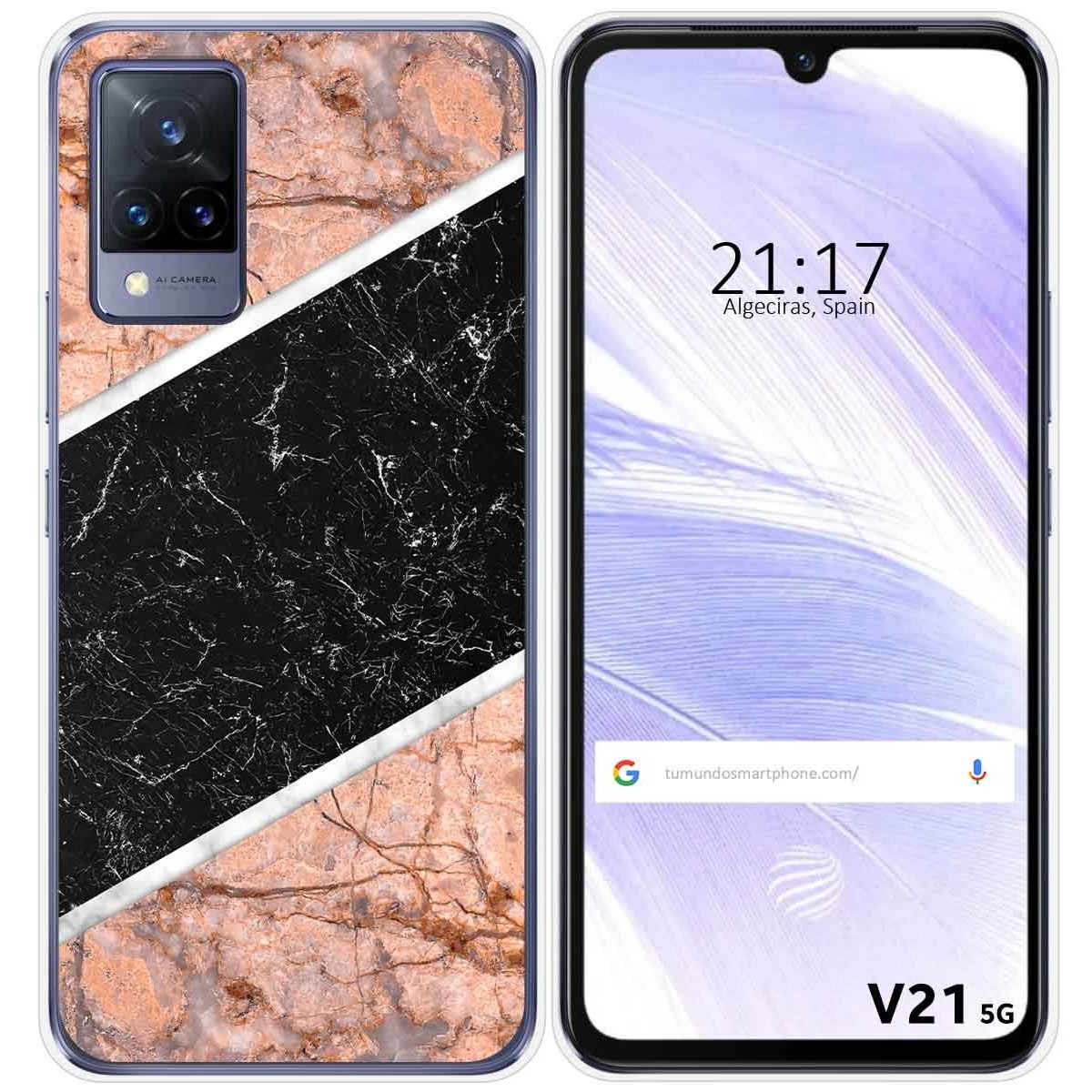 Funda Silicona para Vivo V21 5G diseño Mármol 07 Dibujos