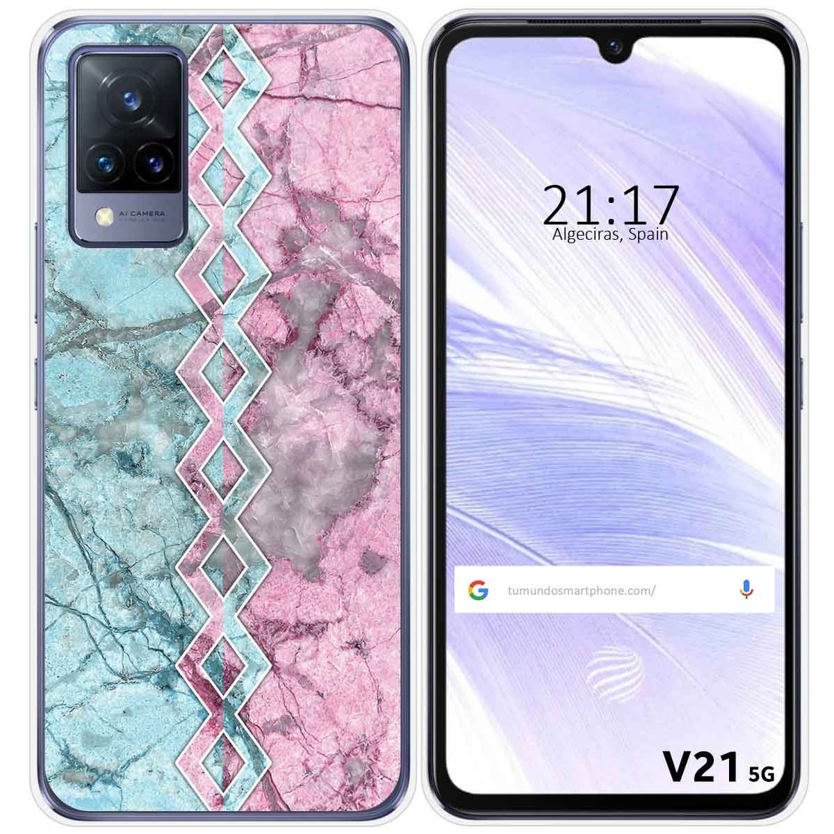 Funda Silicona para Vivo V21 5G diseño Mármol 08 Dibujos