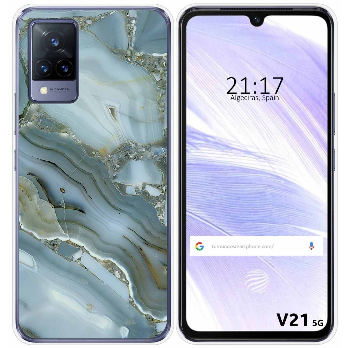 Funda Silicona para Vivo V21 5G diseño Mármol 09 Dibujos