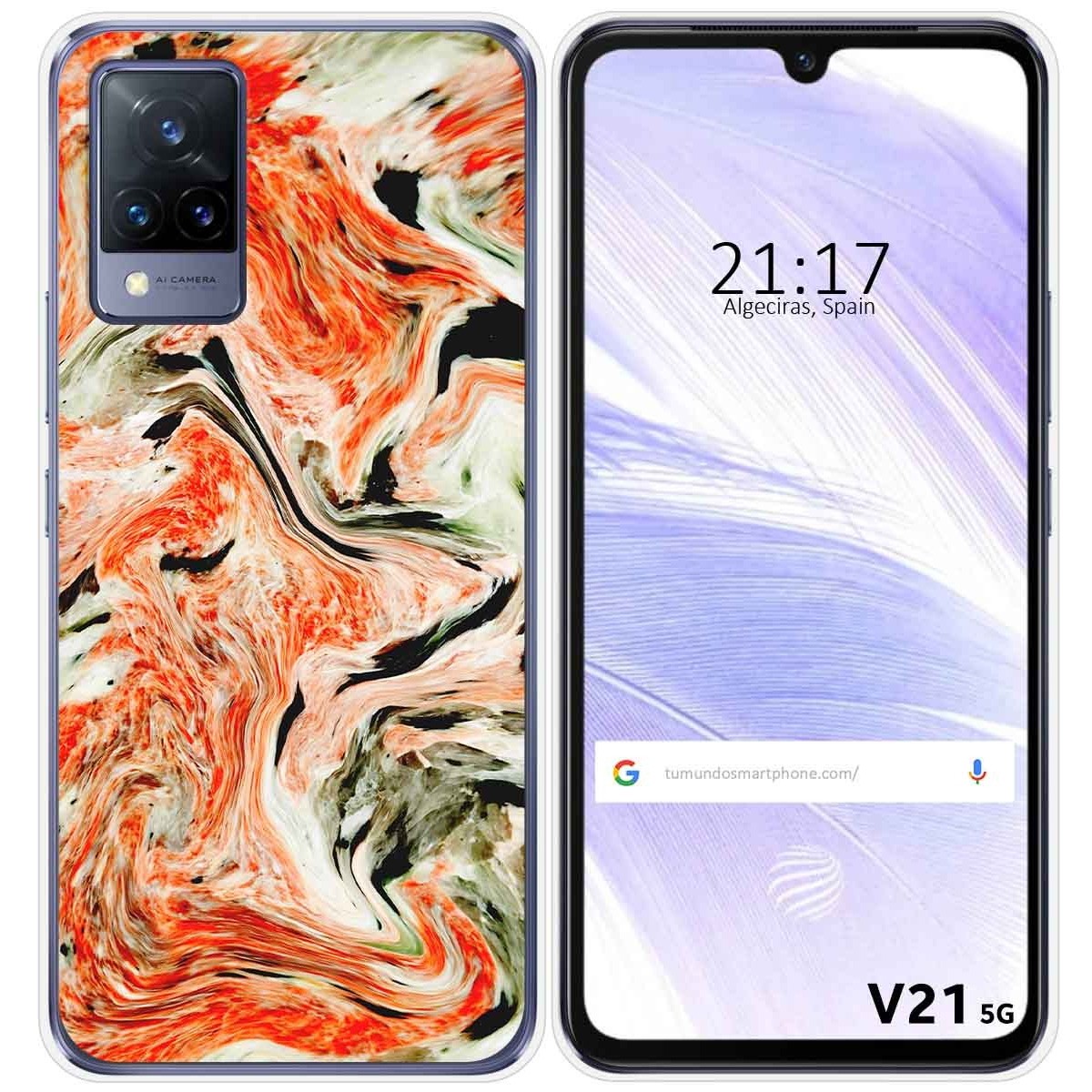 Funda Silicona para Vivo V21 5G diseño Mármol 12 Dibujos