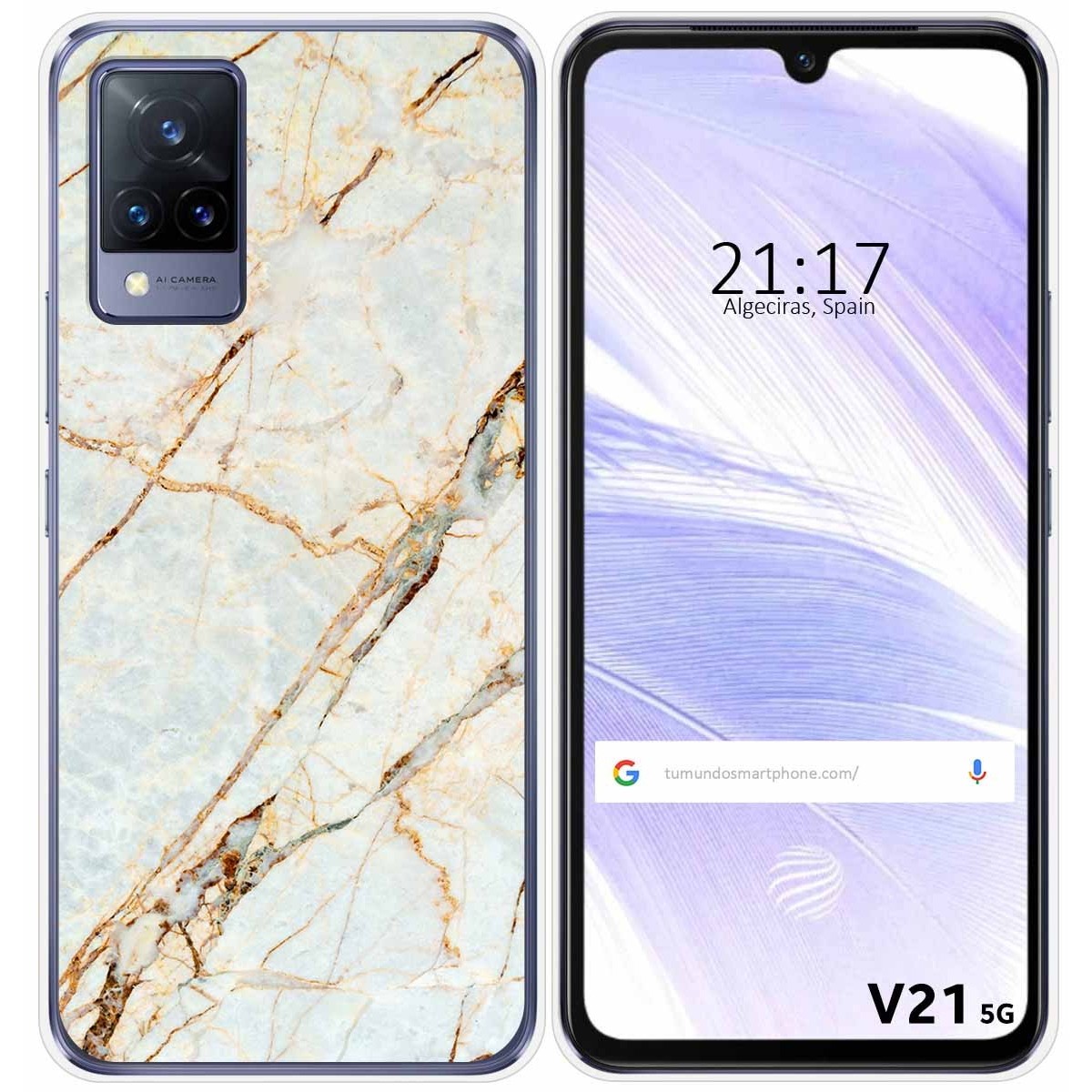 Funda Silicona para Vivo V21 5G diseño Mármol 13 Dibujos