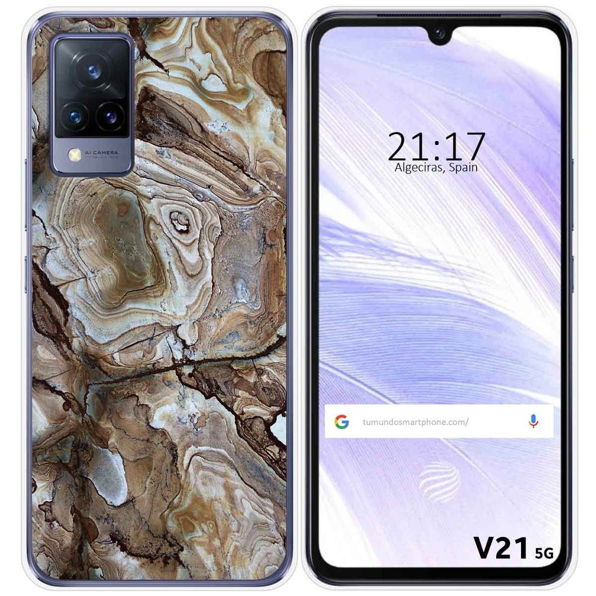 Funda Silicona para Vivo V21 5G diseño Mármol 14 Dibujos