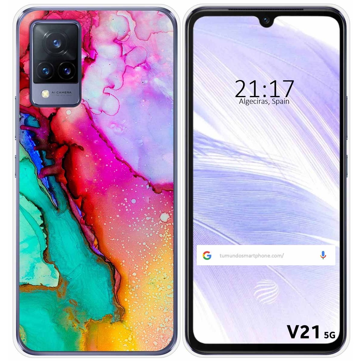 Funda Silicona para Vivo V21 5G diseño Mármol 15 Dibujos