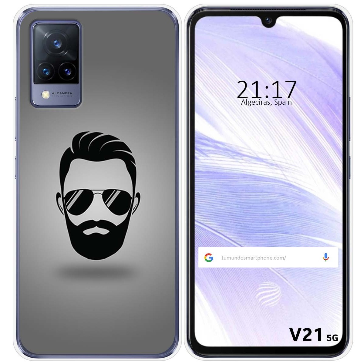 Funda Silicona para Vivo V21 5G diseño Barba Dibujos