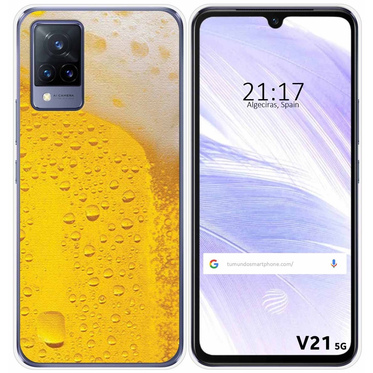 Funda Silicona para Vivo V21 5G diseño Cerveza Dibujos