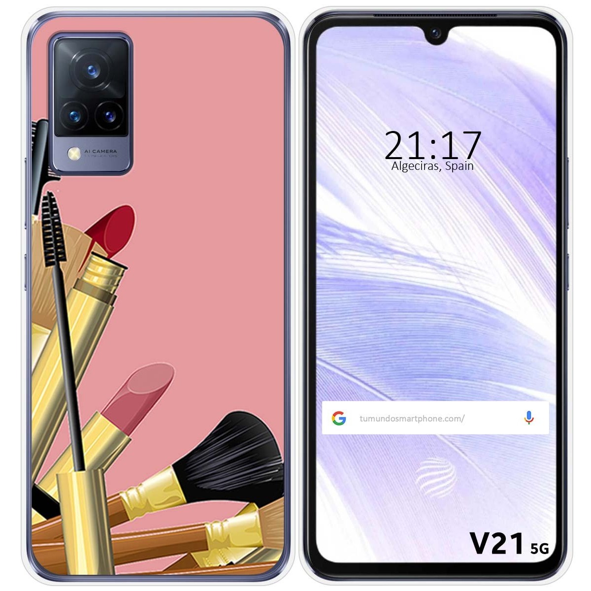 Funda Silicona para Vivo V21 5G diseño Brochas Dibujos