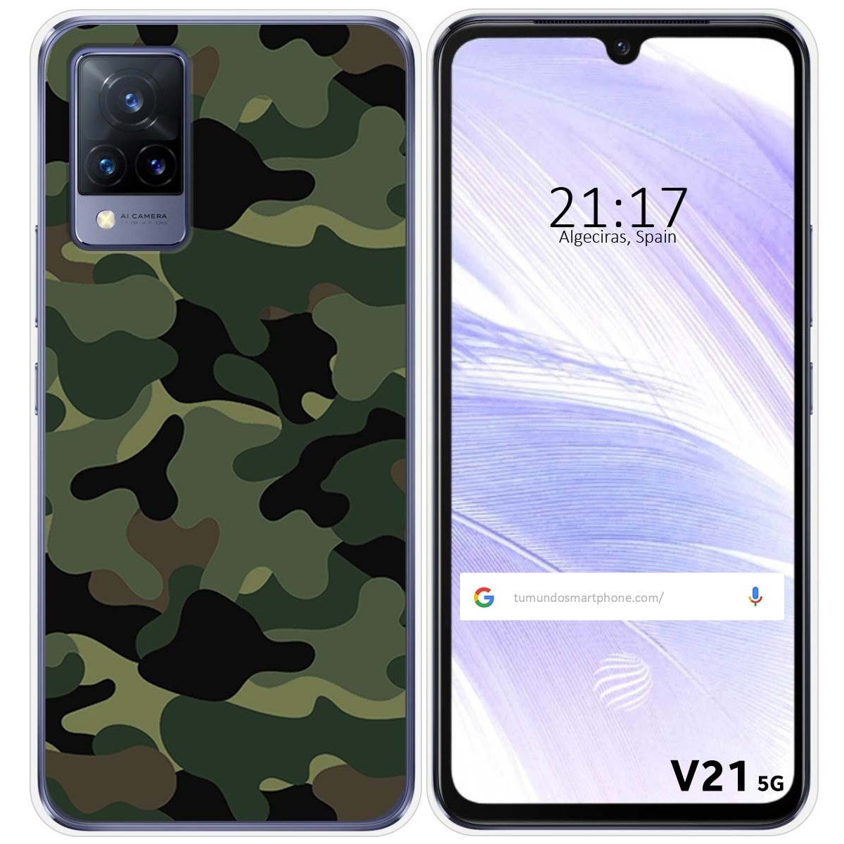Funda Silicona para Vivo V21 5G diseño Camuflaje Dibujos