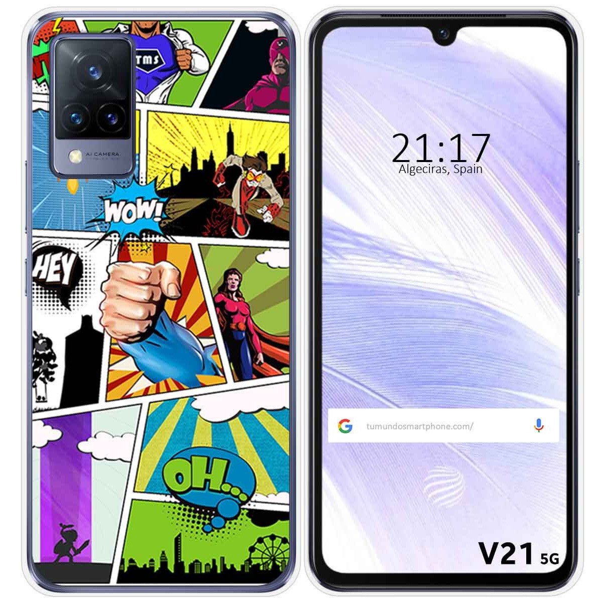 Funda Silicona para Vivo V21 5G diseño Comic Dibujos