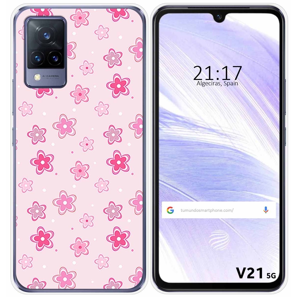 Funda Silicona para Vivo V21 5G diseño Flores Dibujos