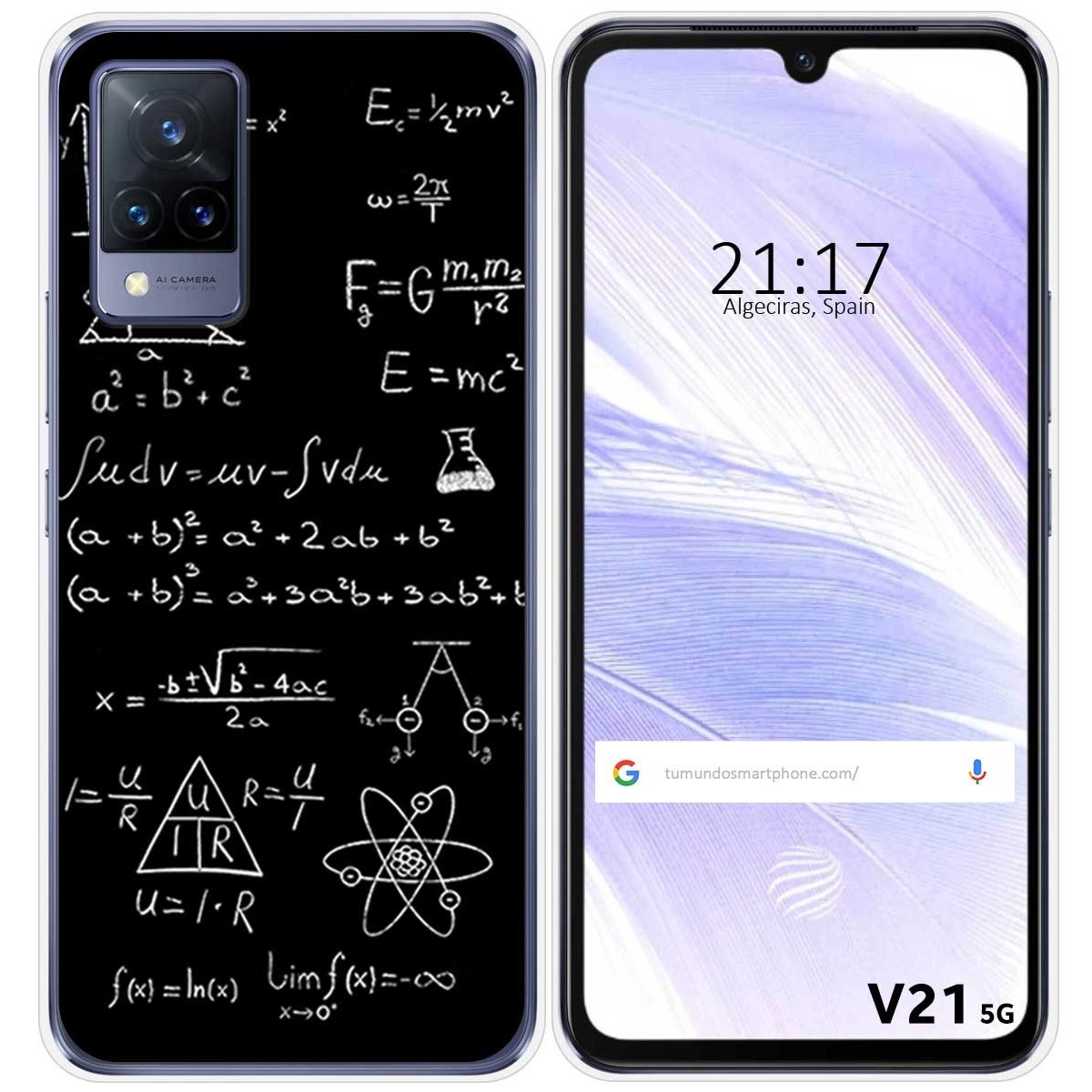Funda Silicona para Vivo V21 5G diseño Formulas Dibujos