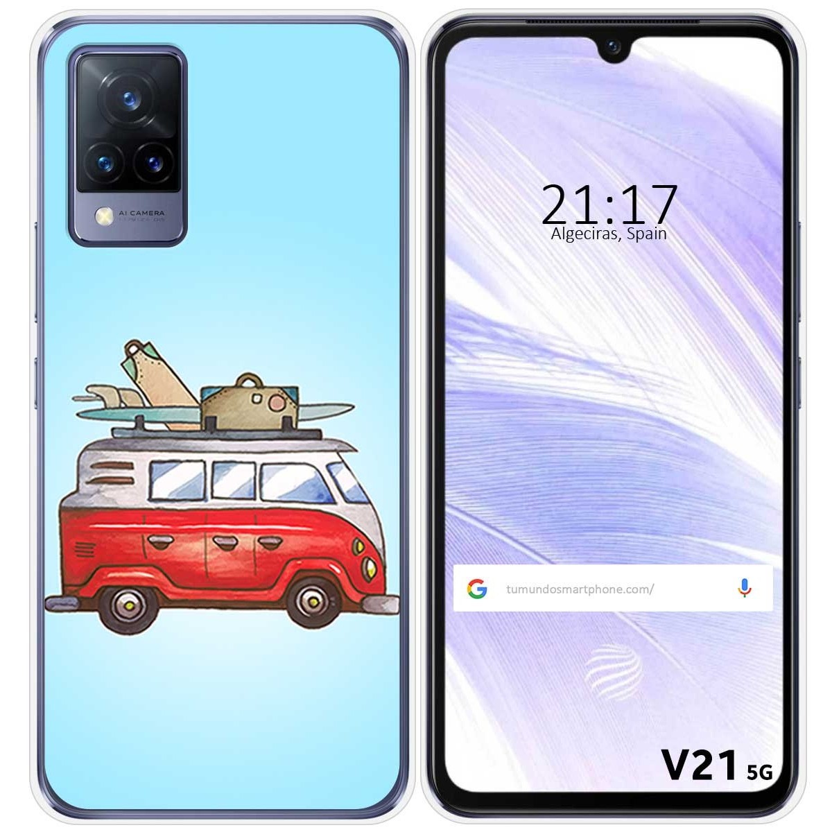 Funda Silicona para Vivo V21 5G diseño Furgoneta Dibujos