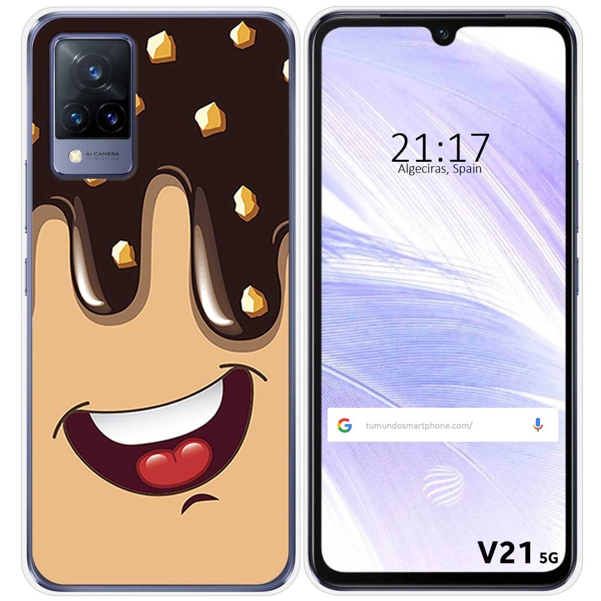 Funda Silicona para Vivo V21 5G diseño Helado Chocolate Dibujos