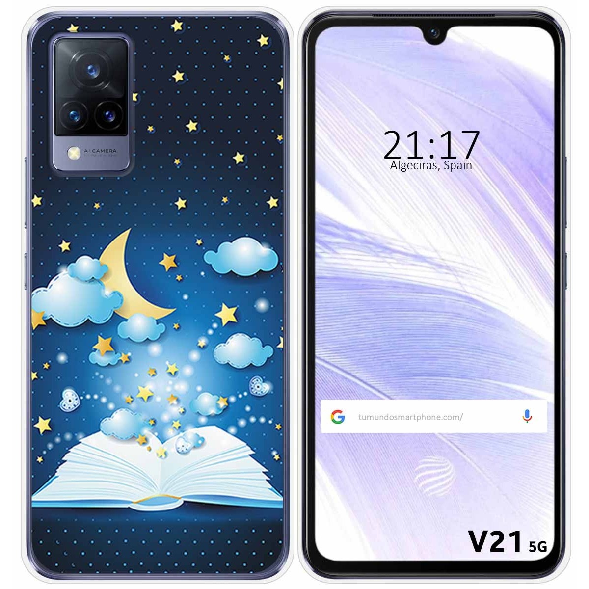 Funda Silicona para Vivo V21 5G diseño Libro Cuentos Dibujos