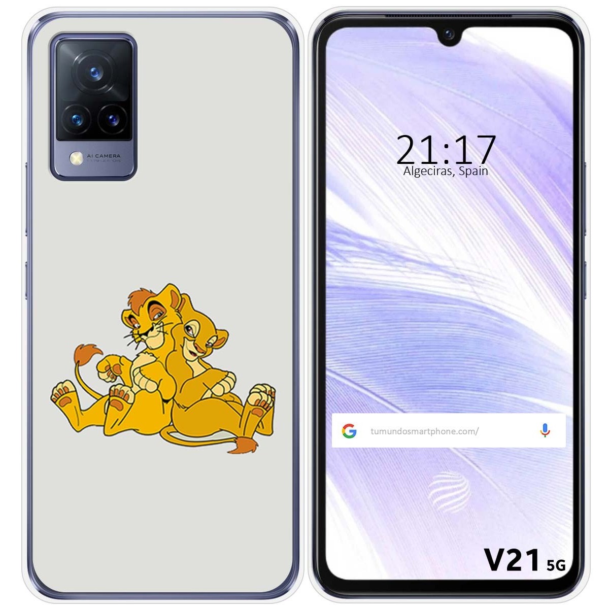 Funda Silicona para Vivo V21 5G diseño Leones Dibujos