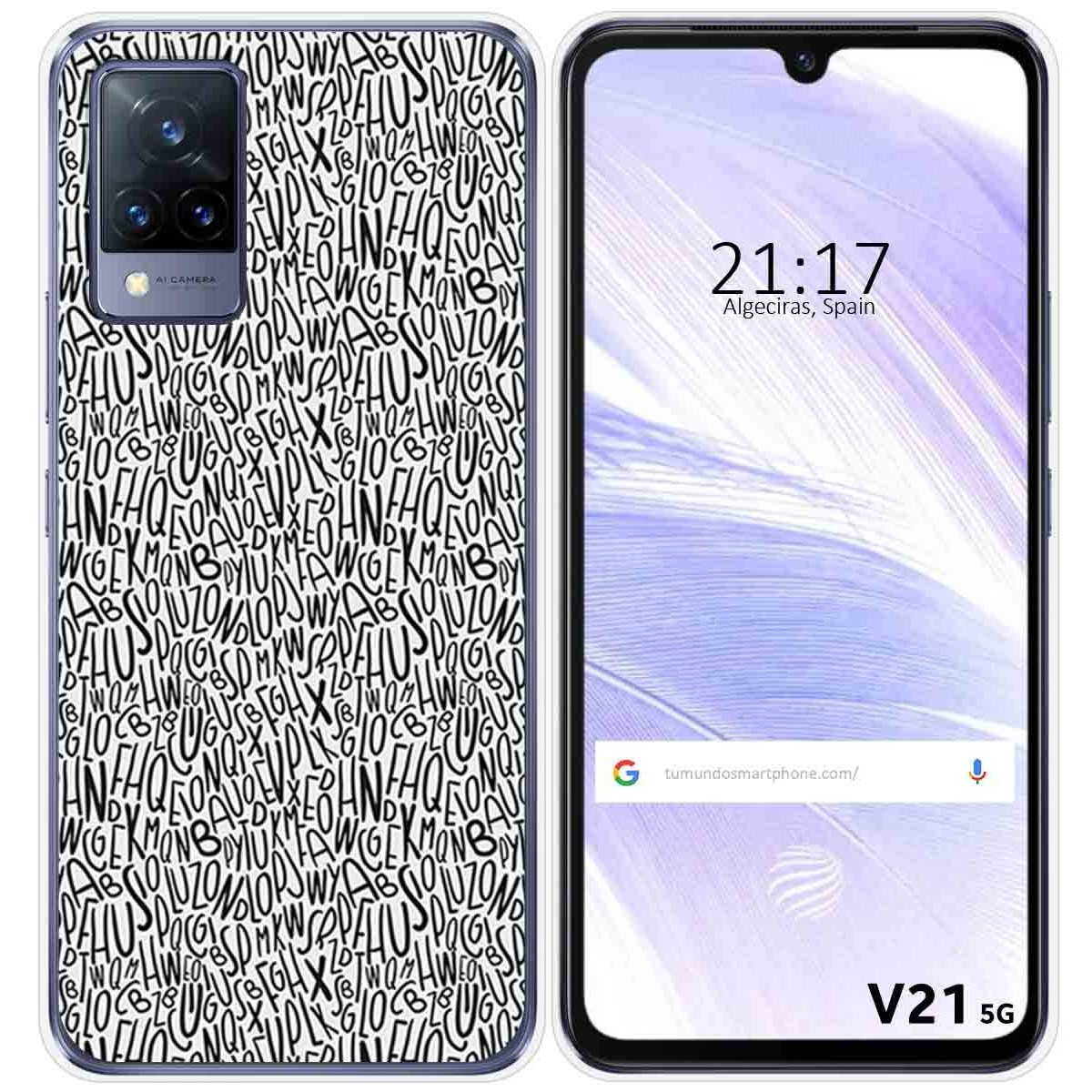 Funda Silicona para Vivo V21 5G diseño Letras Dibujos