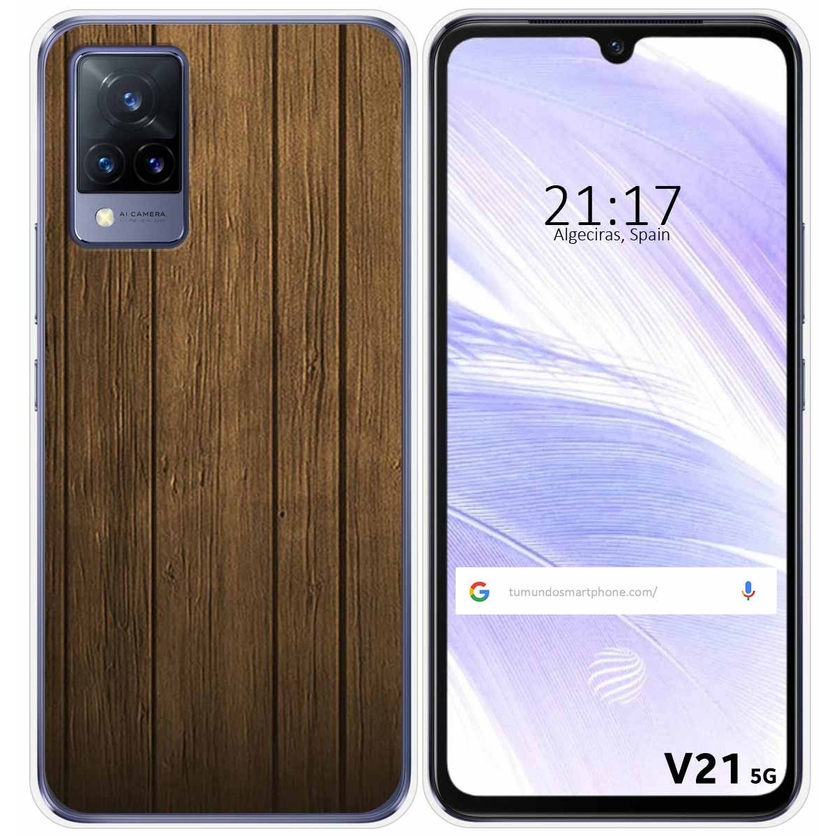 Funda Silicona para Vivo V21 5G diseño Madera Dibujos