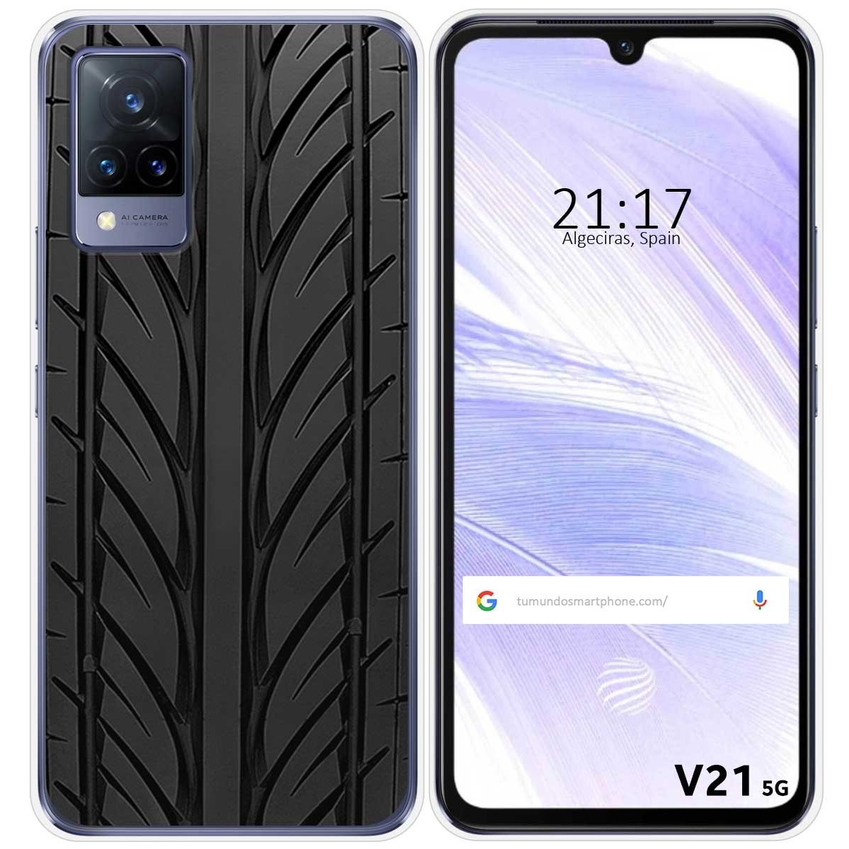 Funda Silicona para Vivo V21 5G diseño Neumatico Dibujos