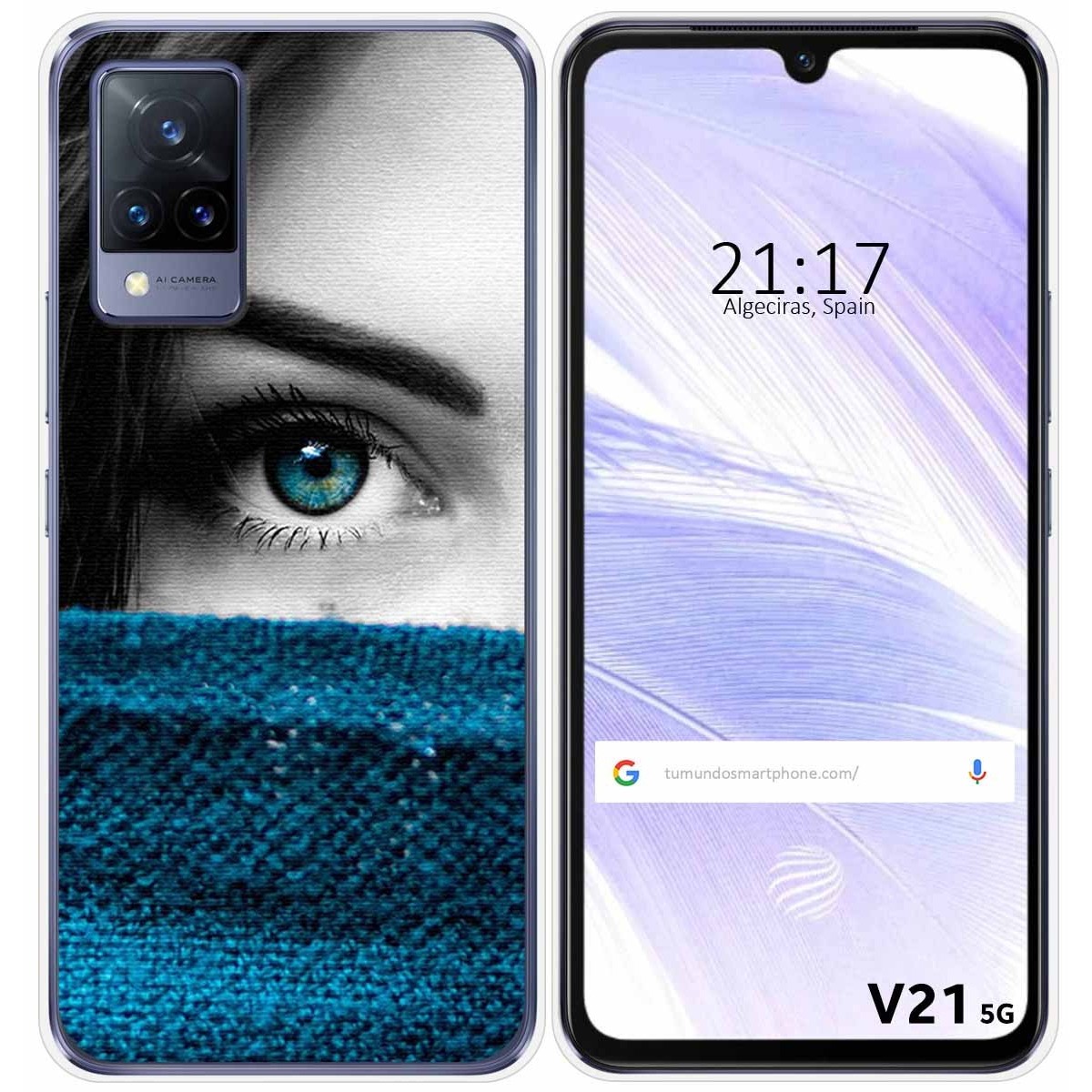 Funda Silicona para Vivo V21 5G diseño Ojo Dibujos