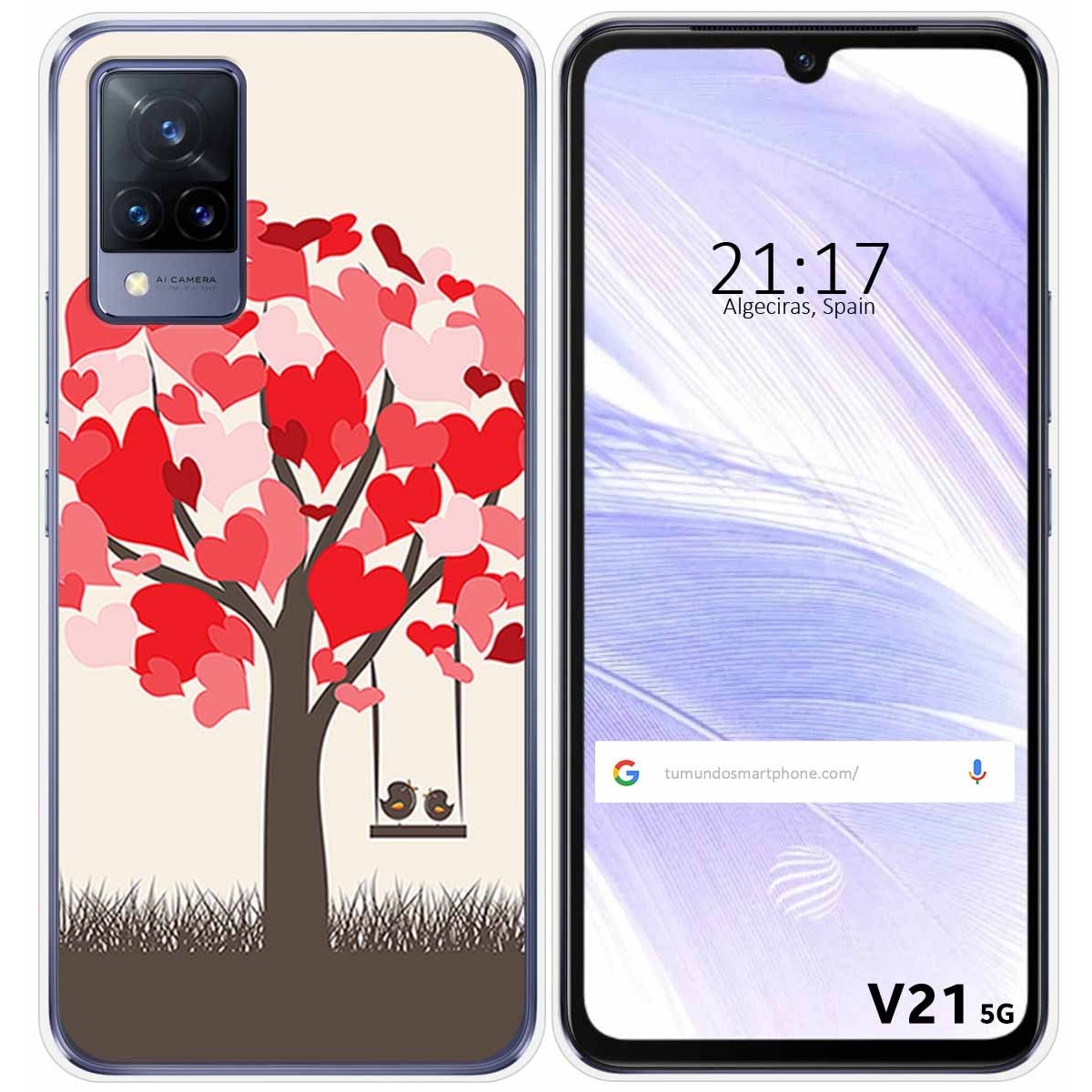 Funda Silicona para Vivo V21 5G diseño Pajaritos Dibujos