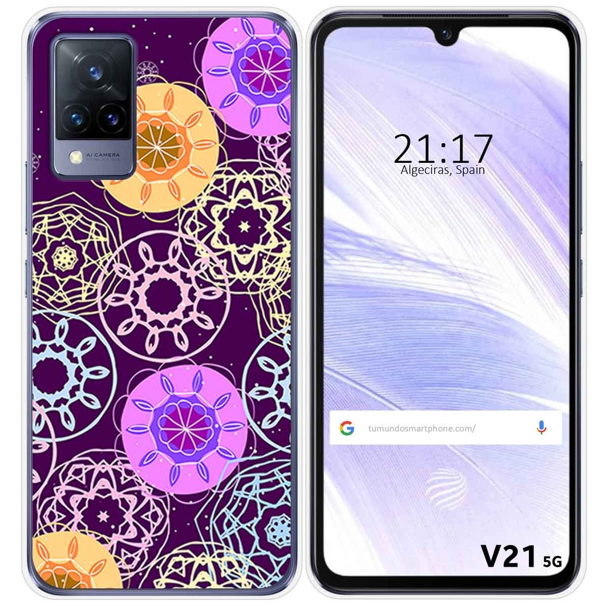 Funda Silicona para Vivo V21 5G diseño Radial Dibujos