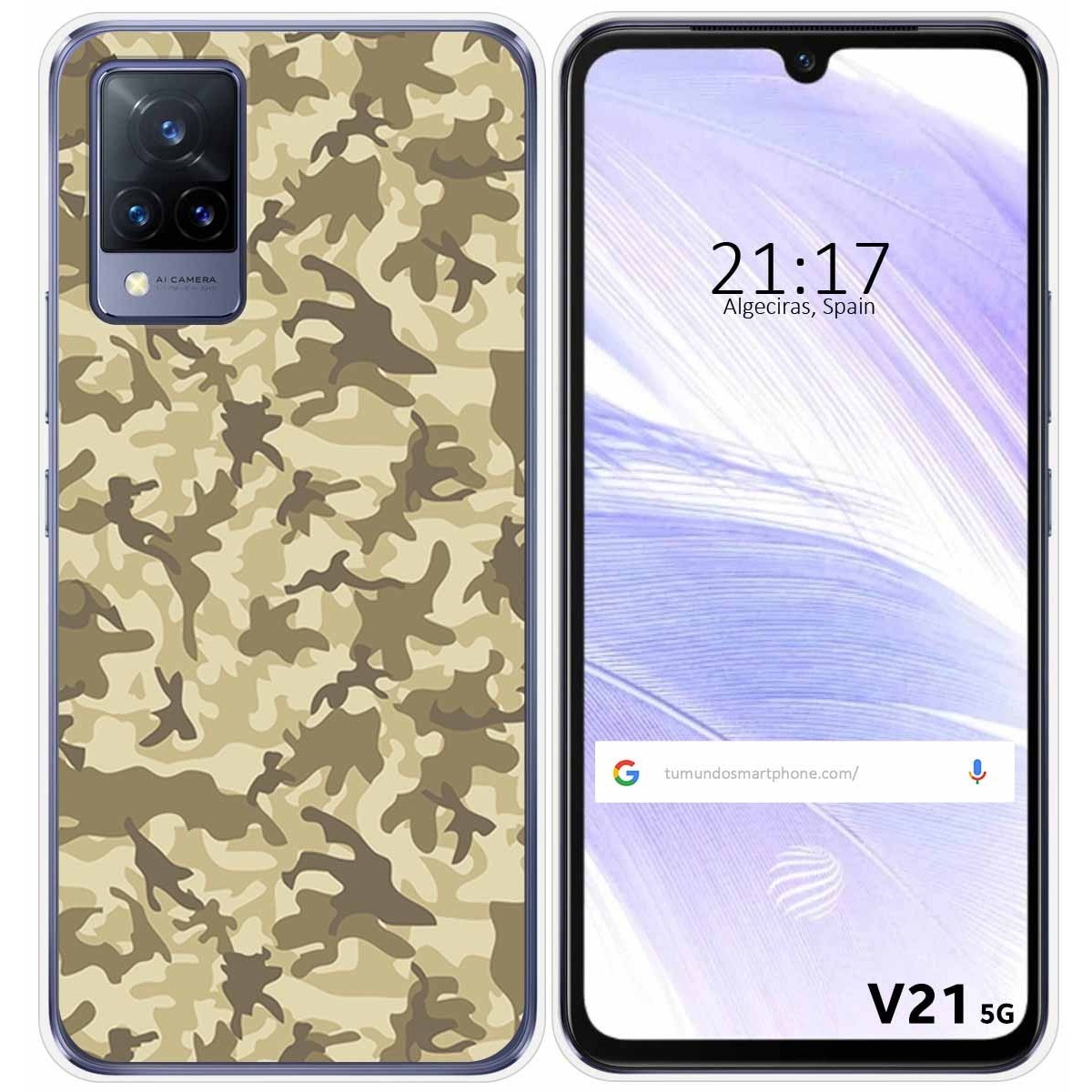 Funda Silicona para Vivo V21 5G diseño Sand Camuflaje Dibujos