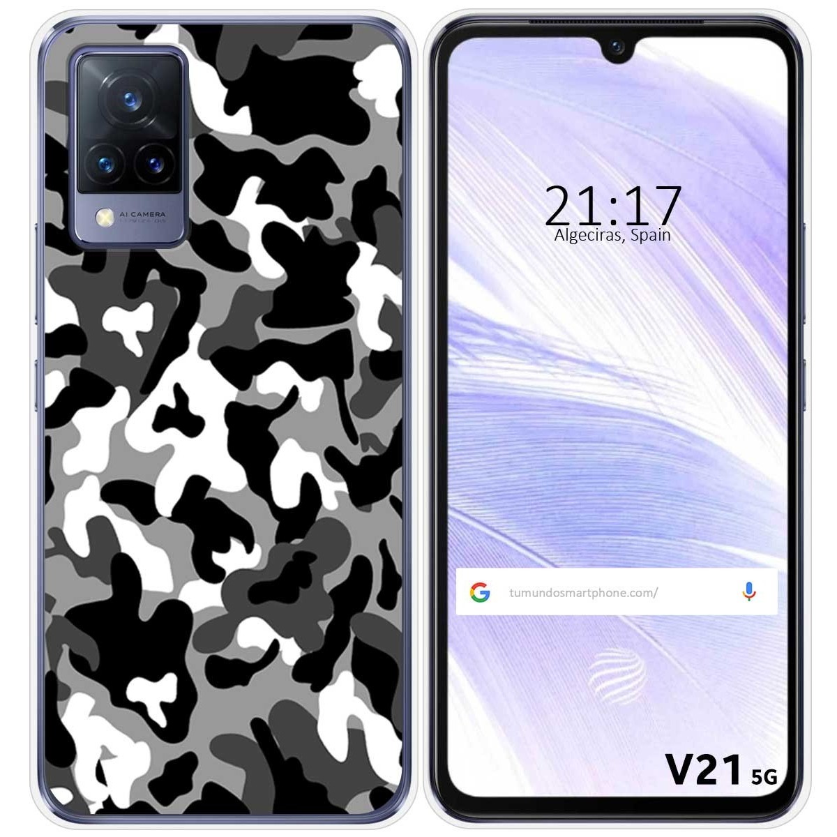 Funda Silicona para Vivo V21 5G diseño Snow Camuflaje Dibujos