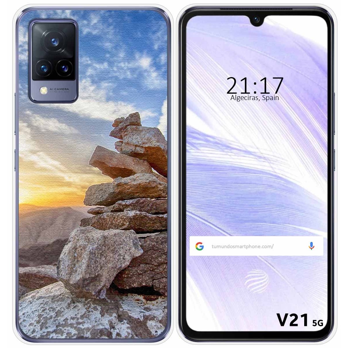 Funda Silicona para Vivo V21 5G diseño Sunset Dibujos