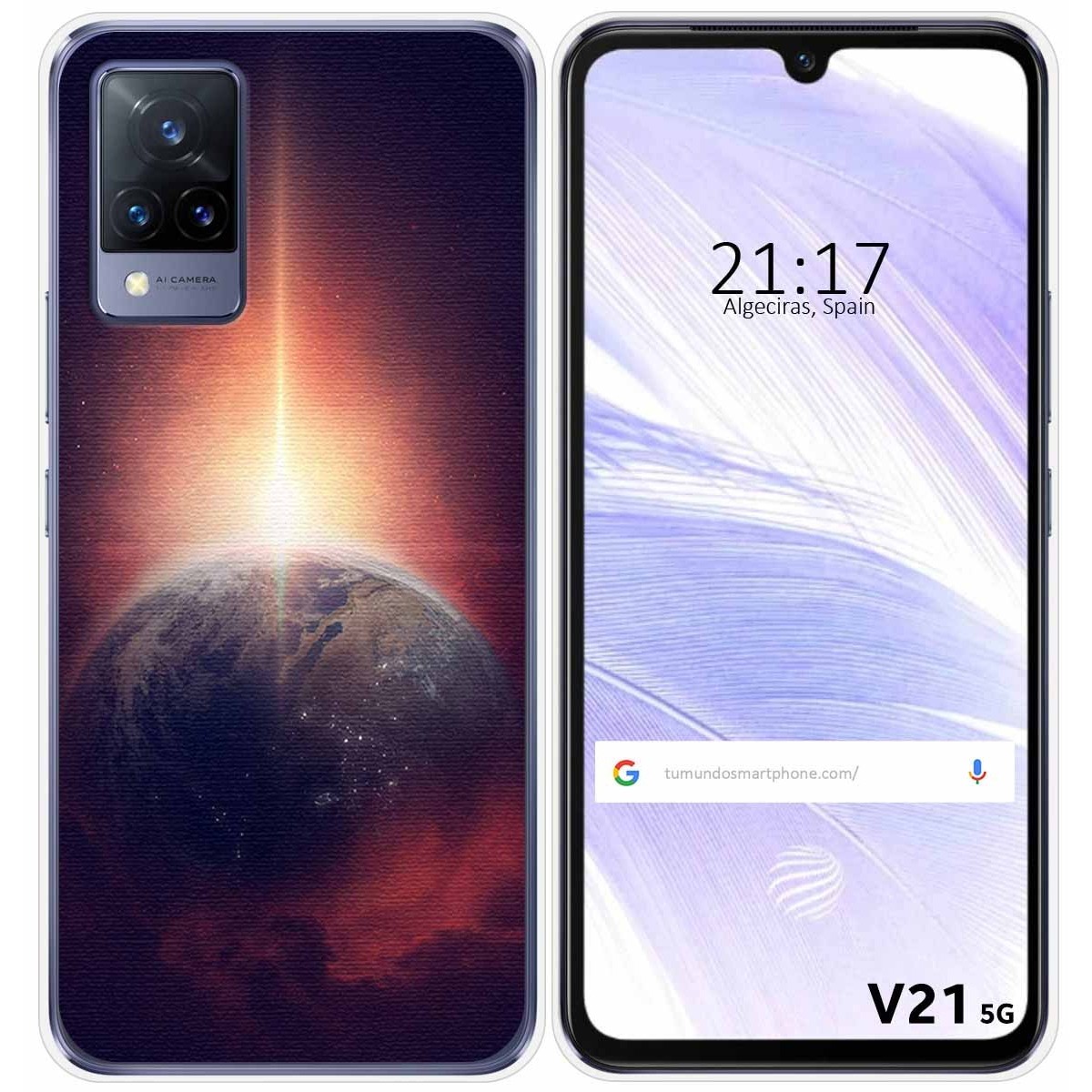 Funda Silicona para Vivo V21 5G diseño Tierra Dibujos