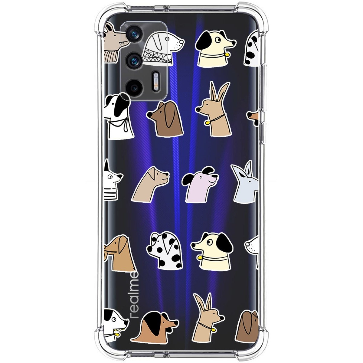 Funda Silicona Antigolpes para Realme GT 5G diseño Perros Dibujos