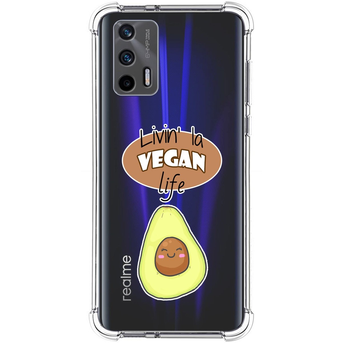 Funda Silicona Antigolpes para Realme GT 5G diseño Vegan Life Dibujos