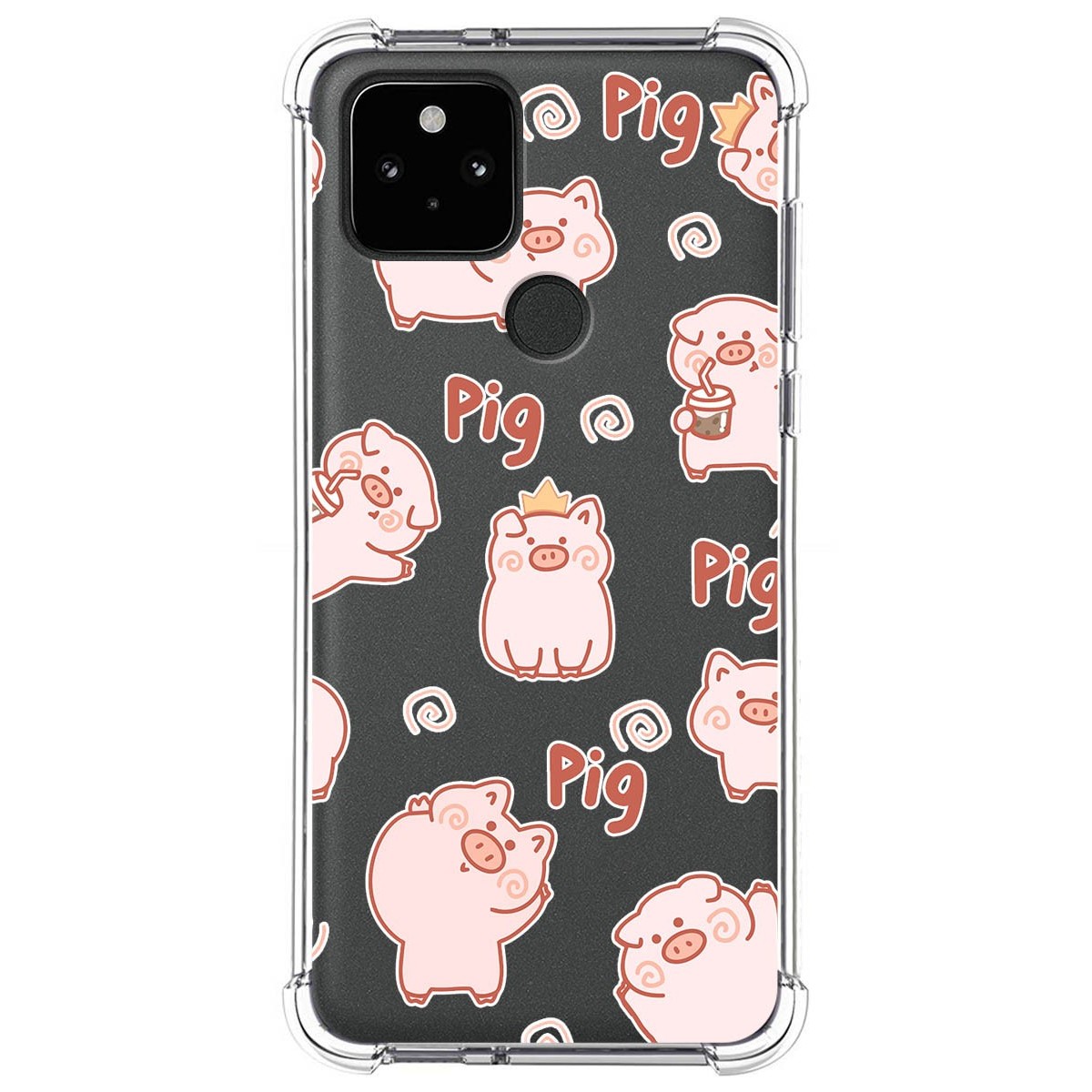 Funda Silicona Antigolpes para Google Pixel 5 5G diseño Cerdos Dibujos