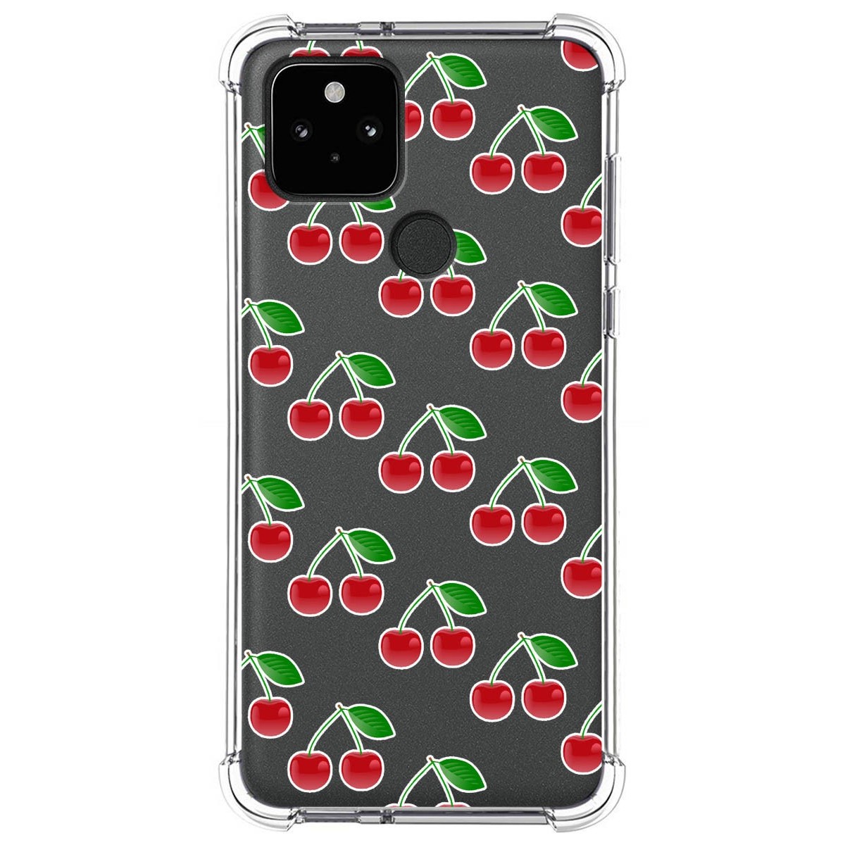 Funda Silicona Antigolpes para Google Pixel 5 5G diseño Cerezas Dibujos