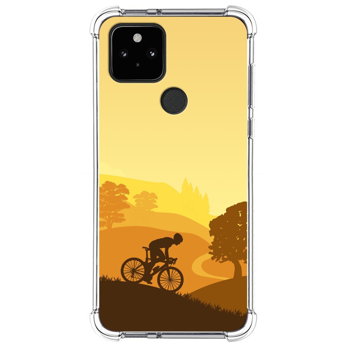 Funda Silicona Antigolpes para Google Pixel 5 5G diseño Ciclista Dibujos