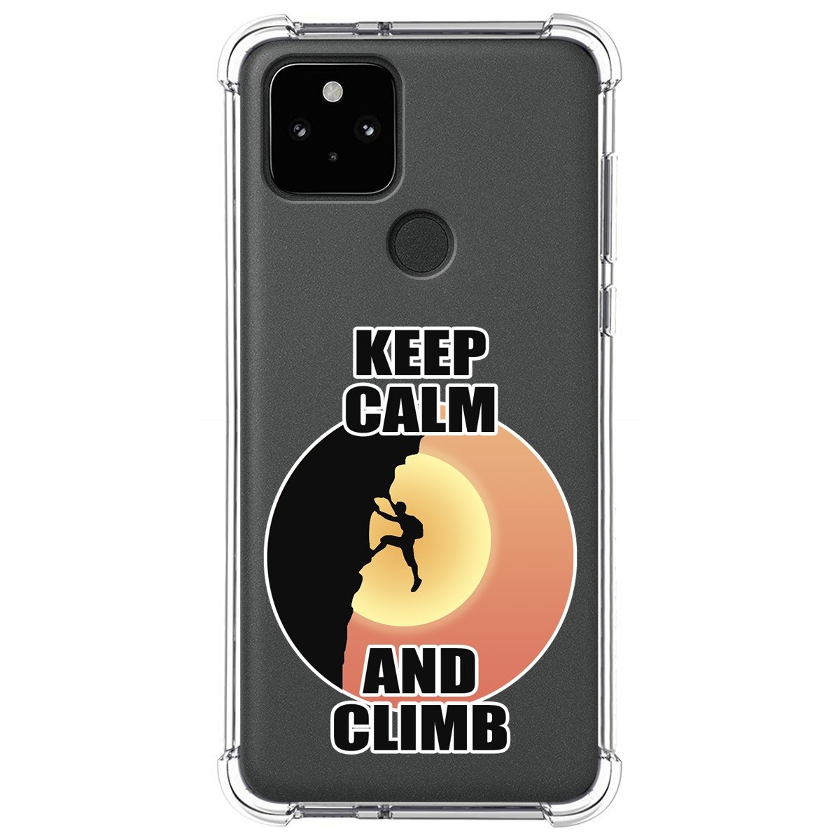 Funda Silicona Antigolpes para Google Pixel 5 5G diseño Hombre Escalada Dibujos