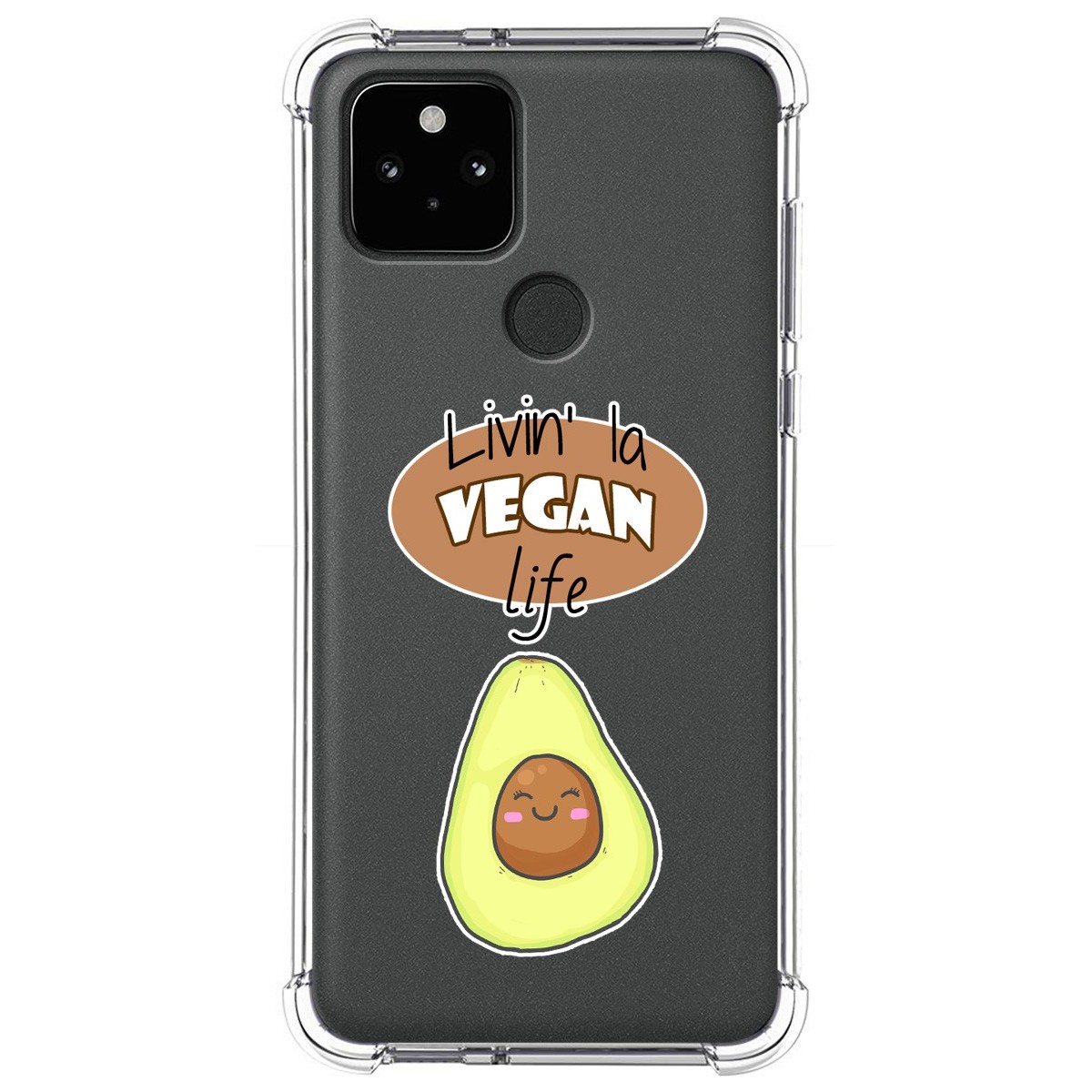 Funda Silicona Antigolpes para Google Pixel 5 5G diseño Vegan Life Dibujos
