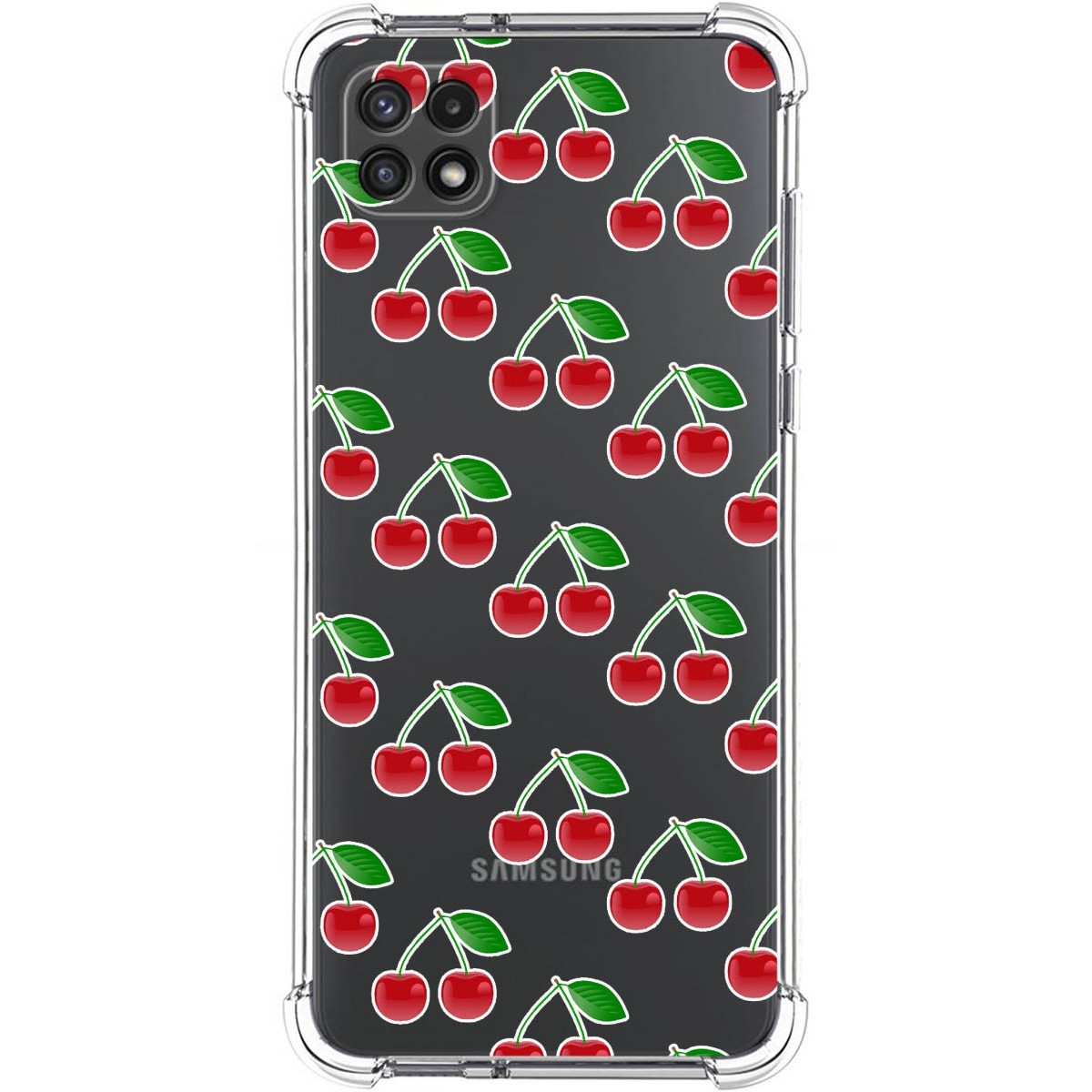 Funda Silicona Antigolpes para Samsung Galaxy A22 5G diseño Cerezas Dibujos