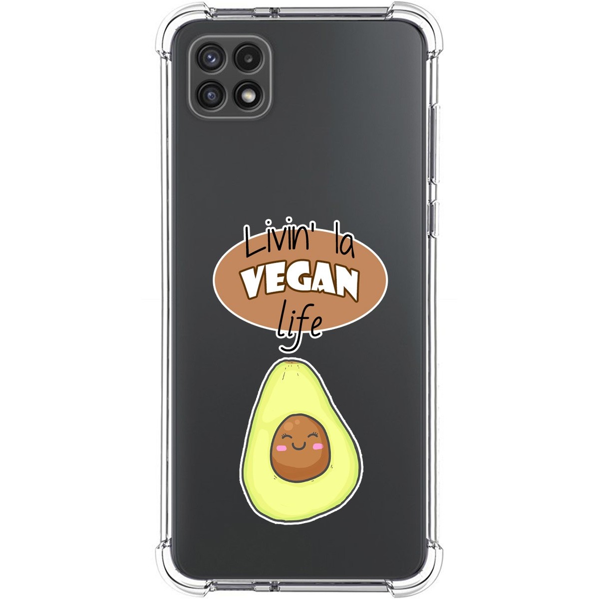Funda Silicona Antigolpes para Samsung Galaxy A22 5G diseño Vegan Life Dibujos