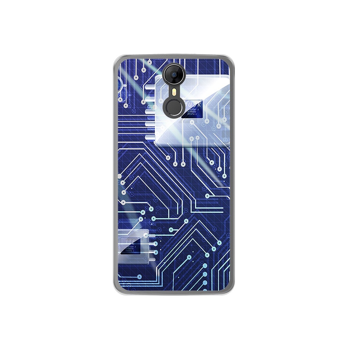 Funda Gel Tpu para Homtom HT27 Diseño Circuito Dibujos